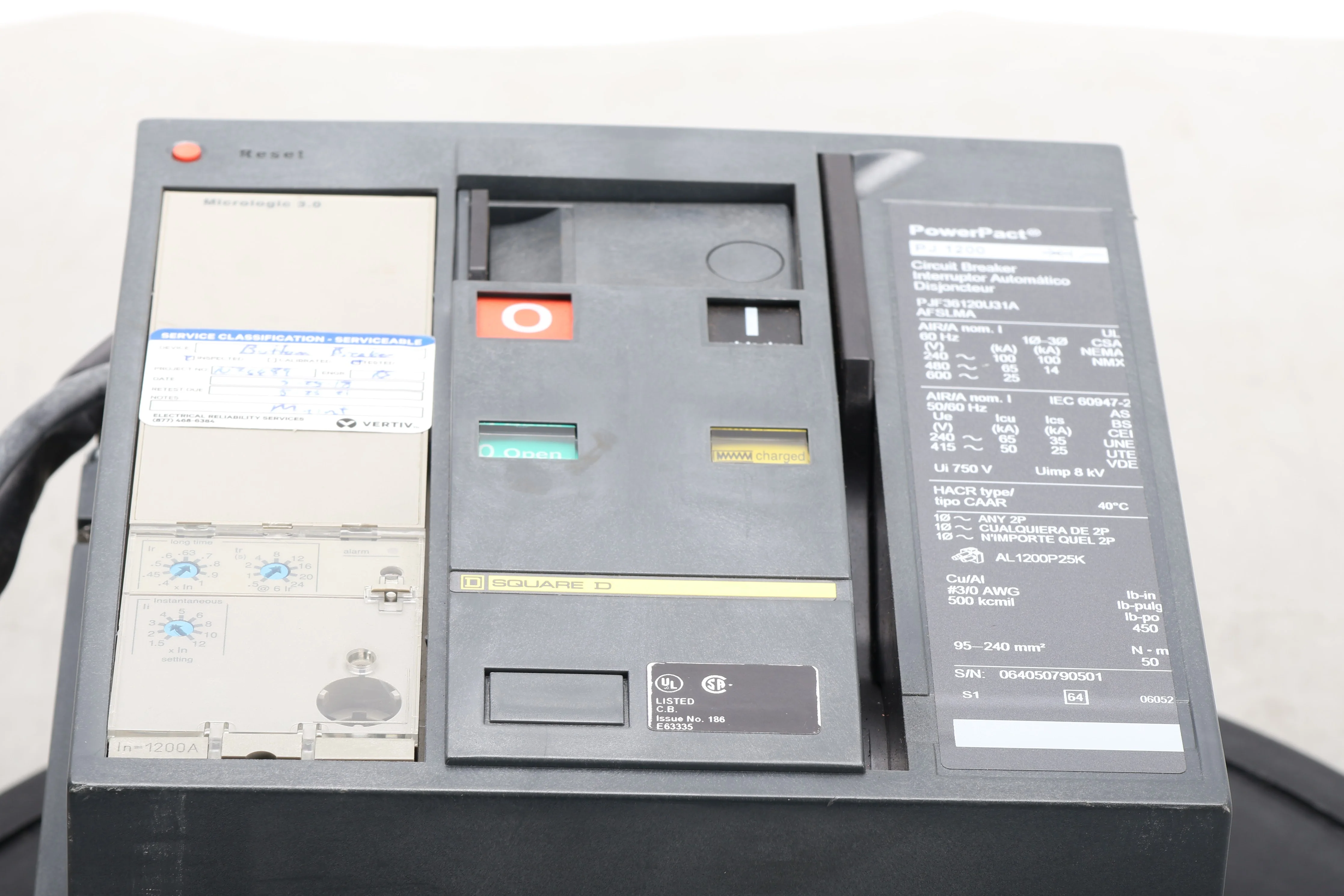 Square D PJ 1200 PowerPact Circuit Breaker With Micrologic 3.0 Trip 1200A 3P - Image 5