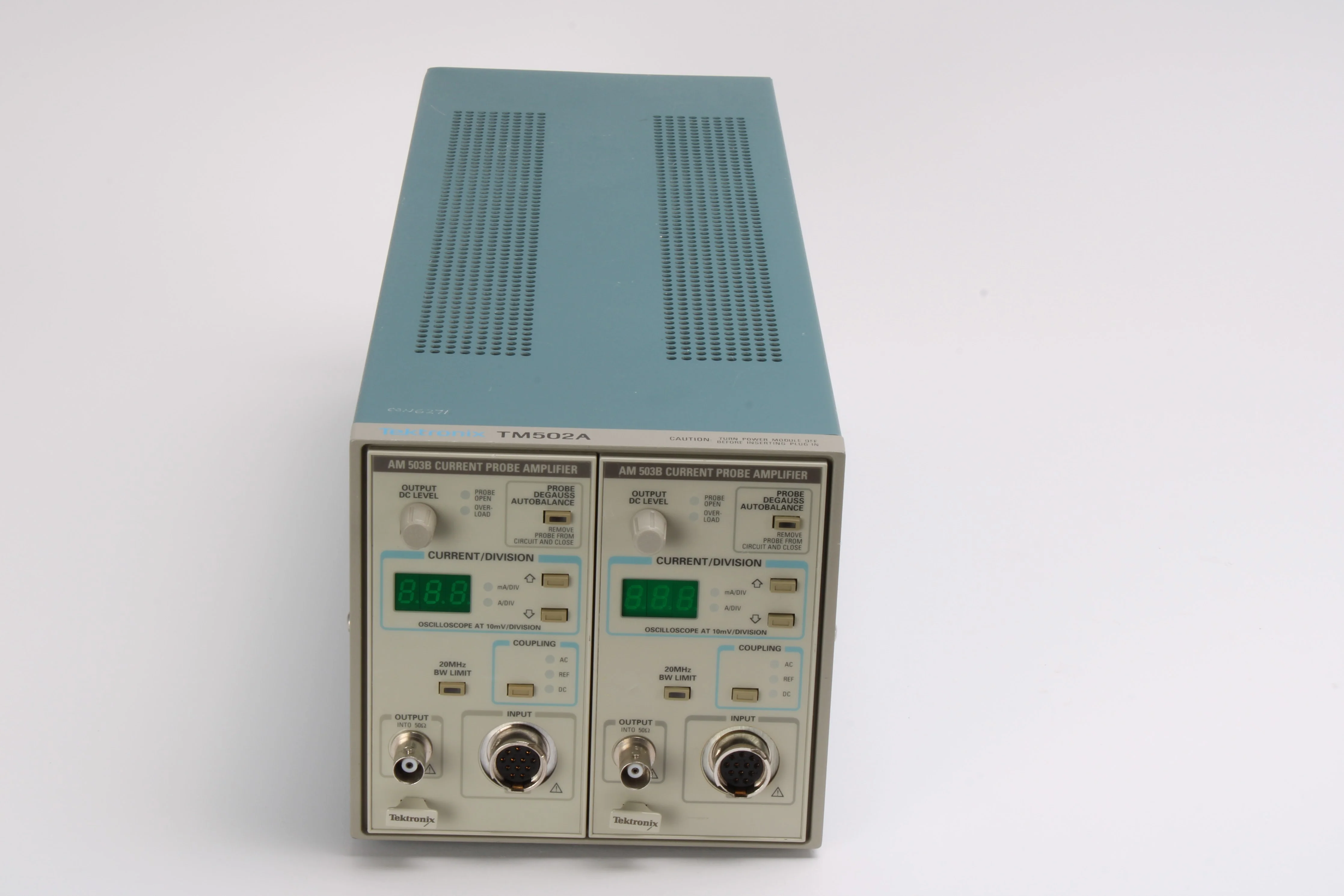 Tektronix TM502A Plug-In Mainframe w/ 2x AM 503B Current Probes Amplifier AM503B