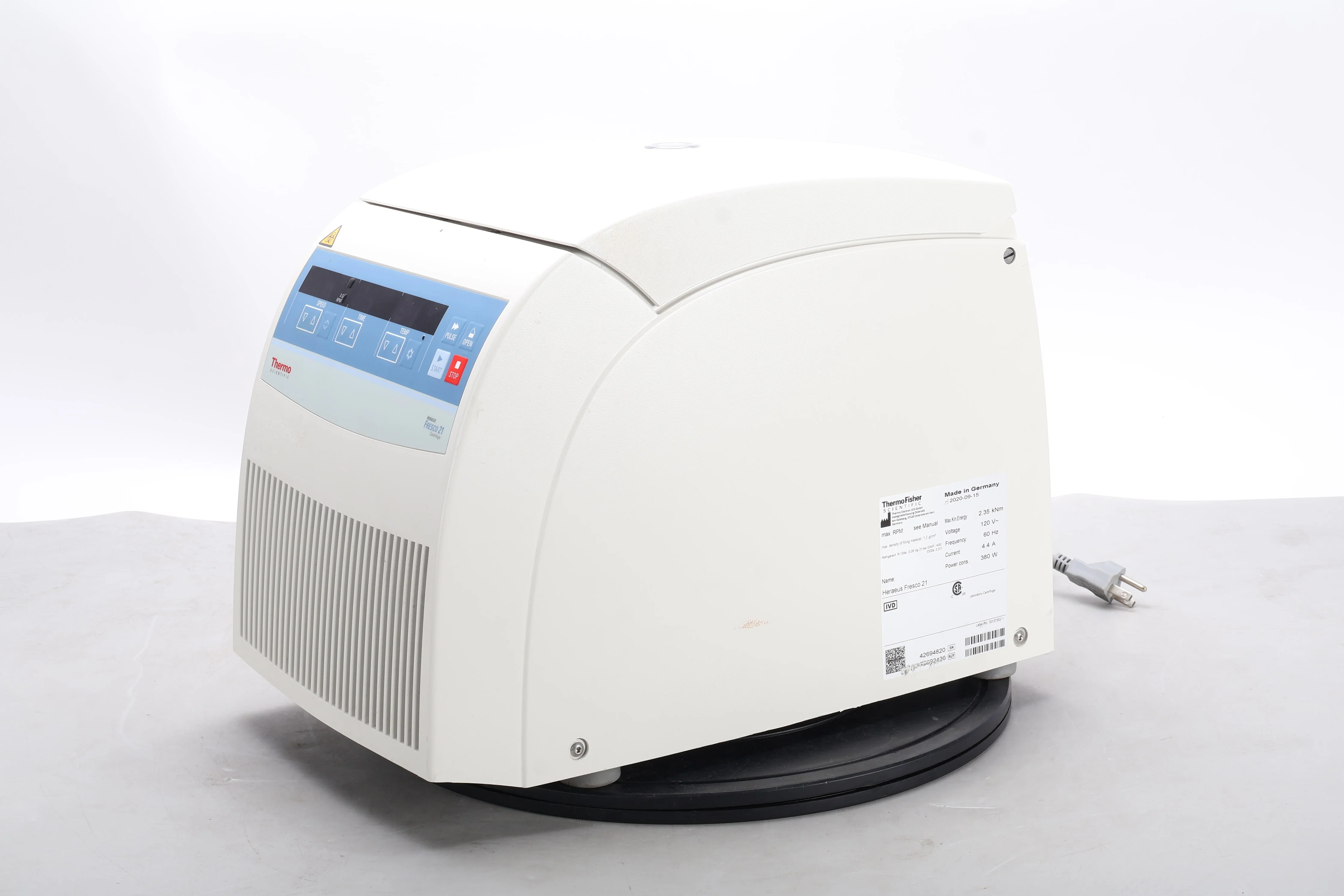 Thermo Scientific Heraeus Fresco 21 Microcentrifuge 75002426 W/ 75003424 Rotor - Image 2