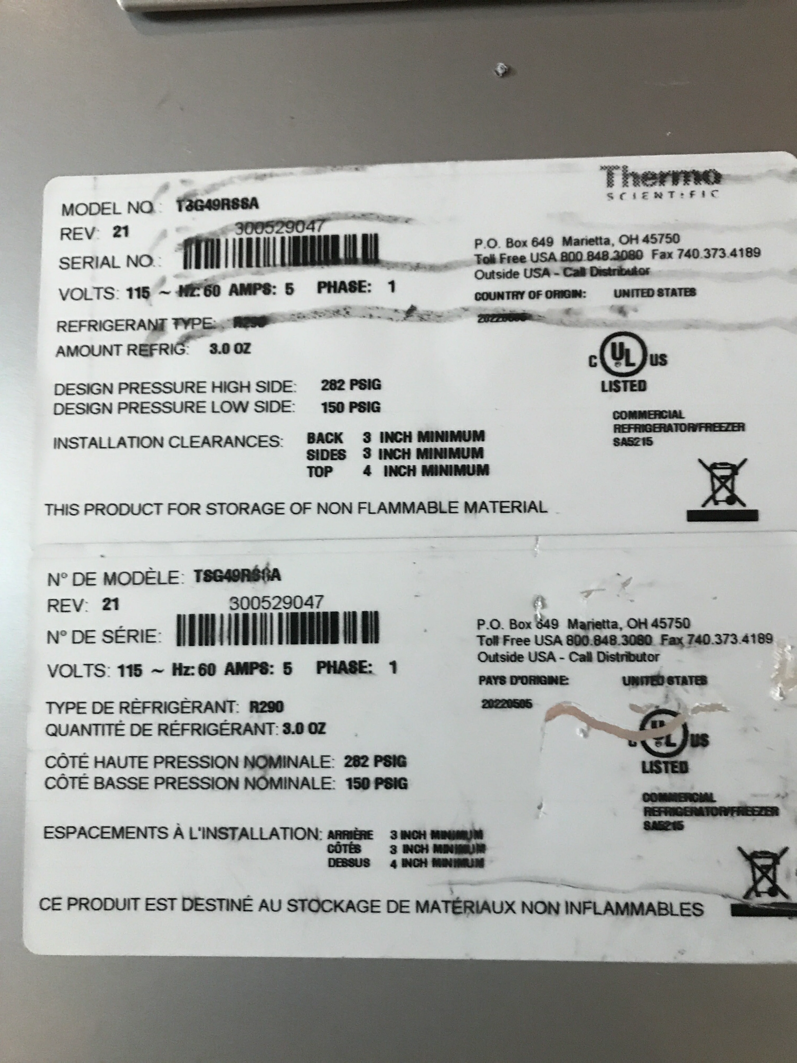 Thermo Scientific TSG49RSSA 49 cu. ft. General Laboratory Refrigerator - Fair - Image 6