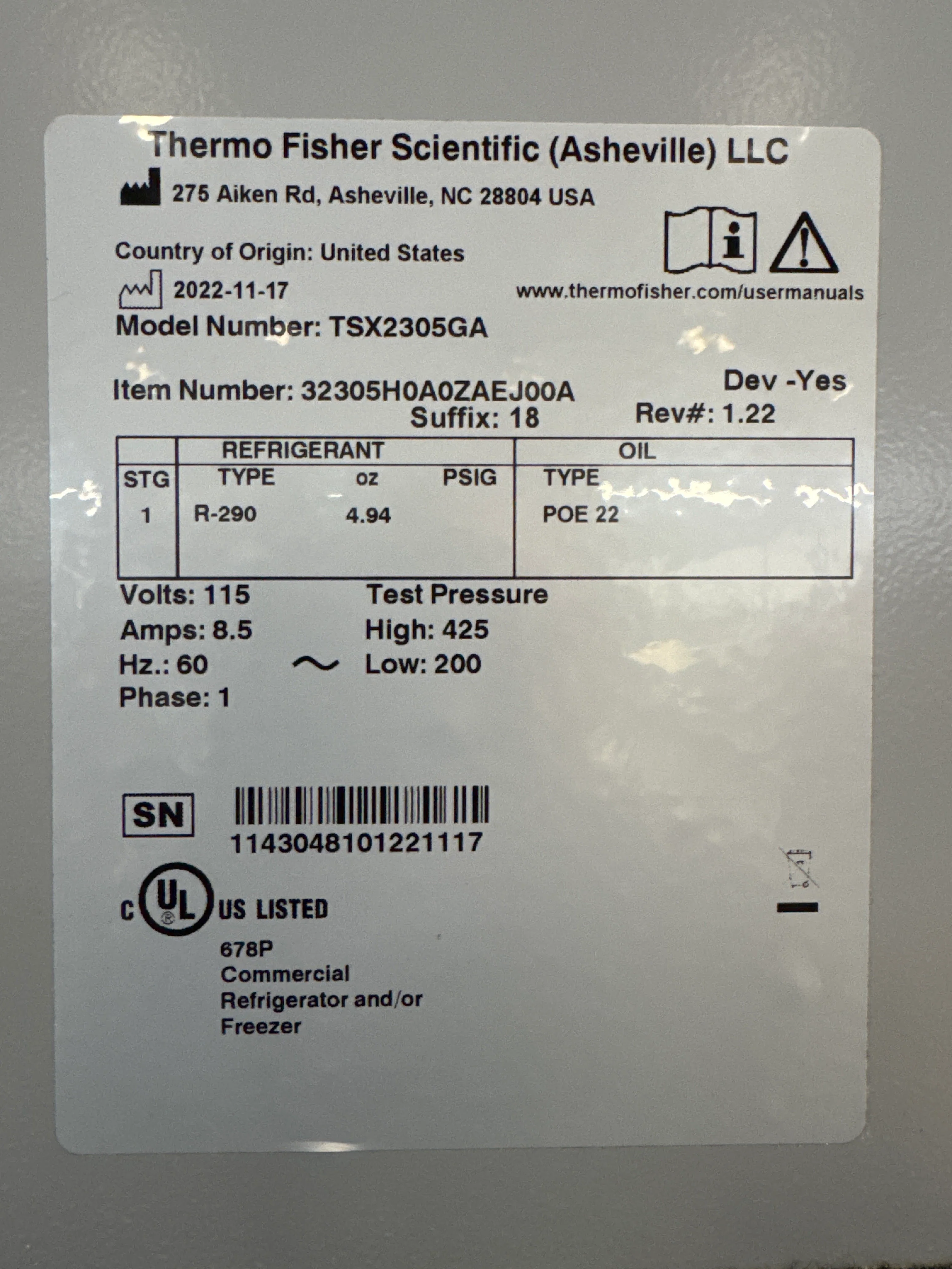 Thermo Scientific TSX2305GA TSX Series Lab Refrigerator With 3x Shelves - Image 4