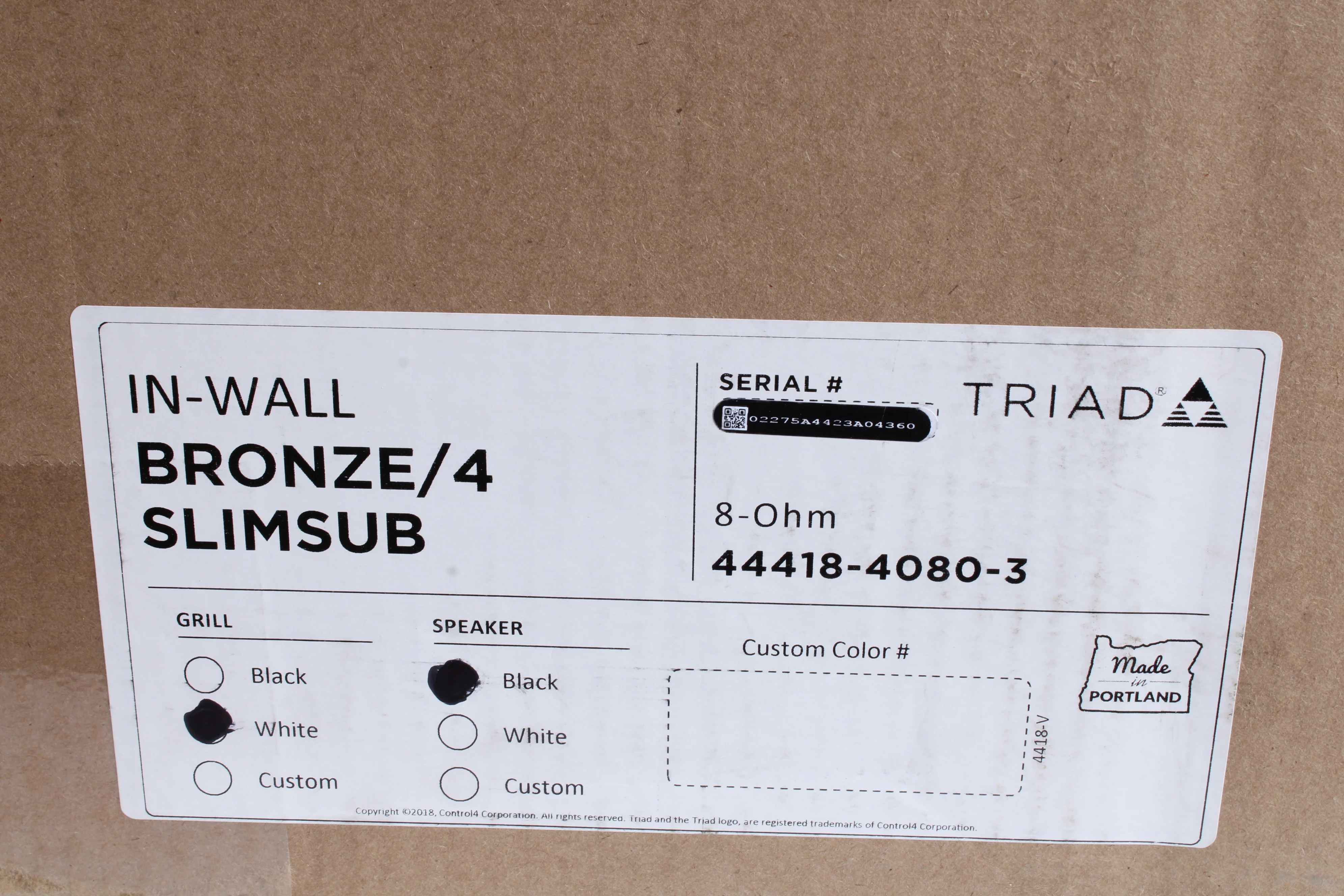 Triad 44418-4080-3 IN-Wall Bronze/4 Slimsub 8 ohm / Grill White / Speaker Black - Image 4