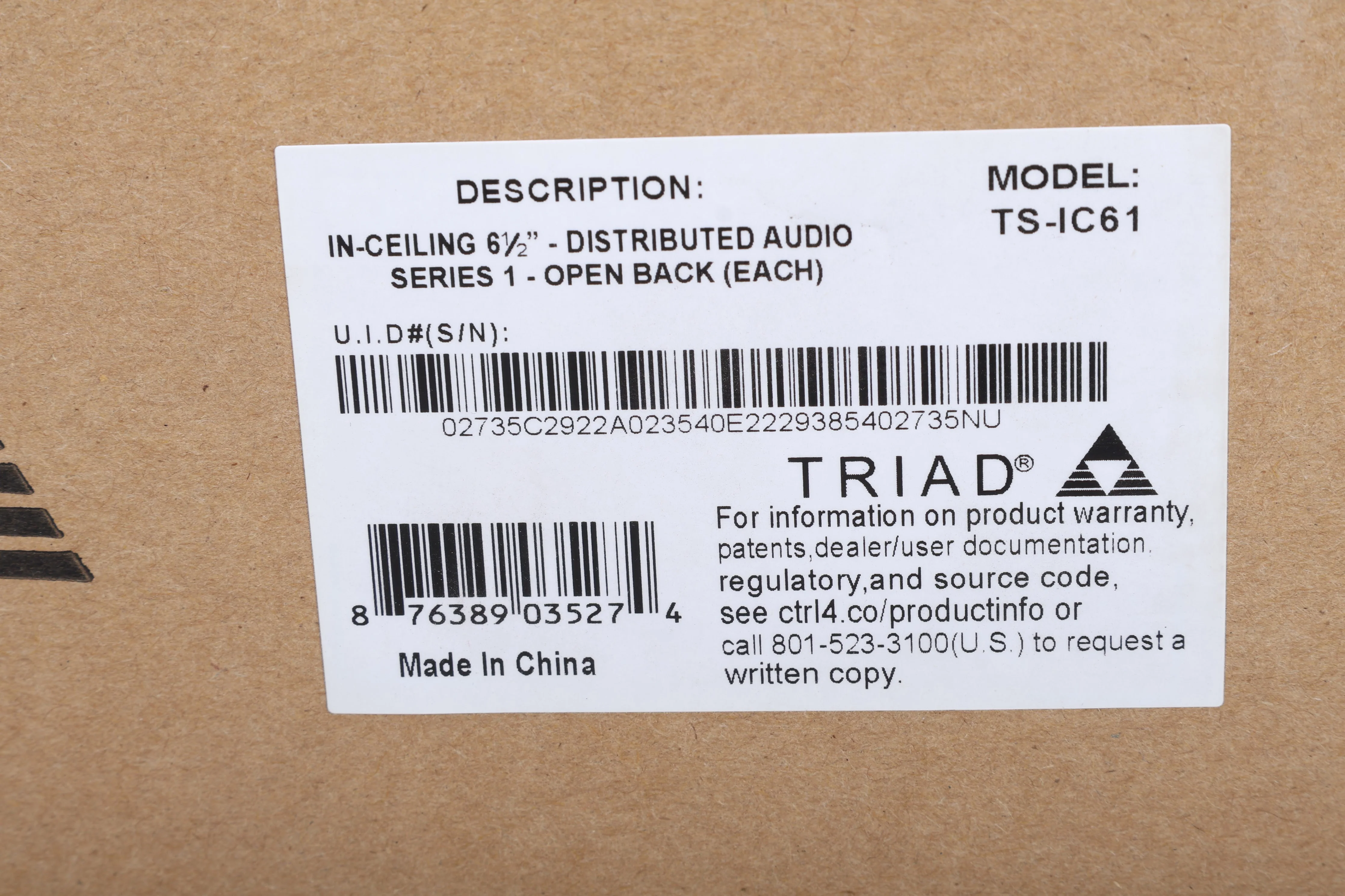 Triad TS-IC61 DA Series 1 6.5" In-Ceiling Speaker 876389035274 - NEW Sealed - Image 2