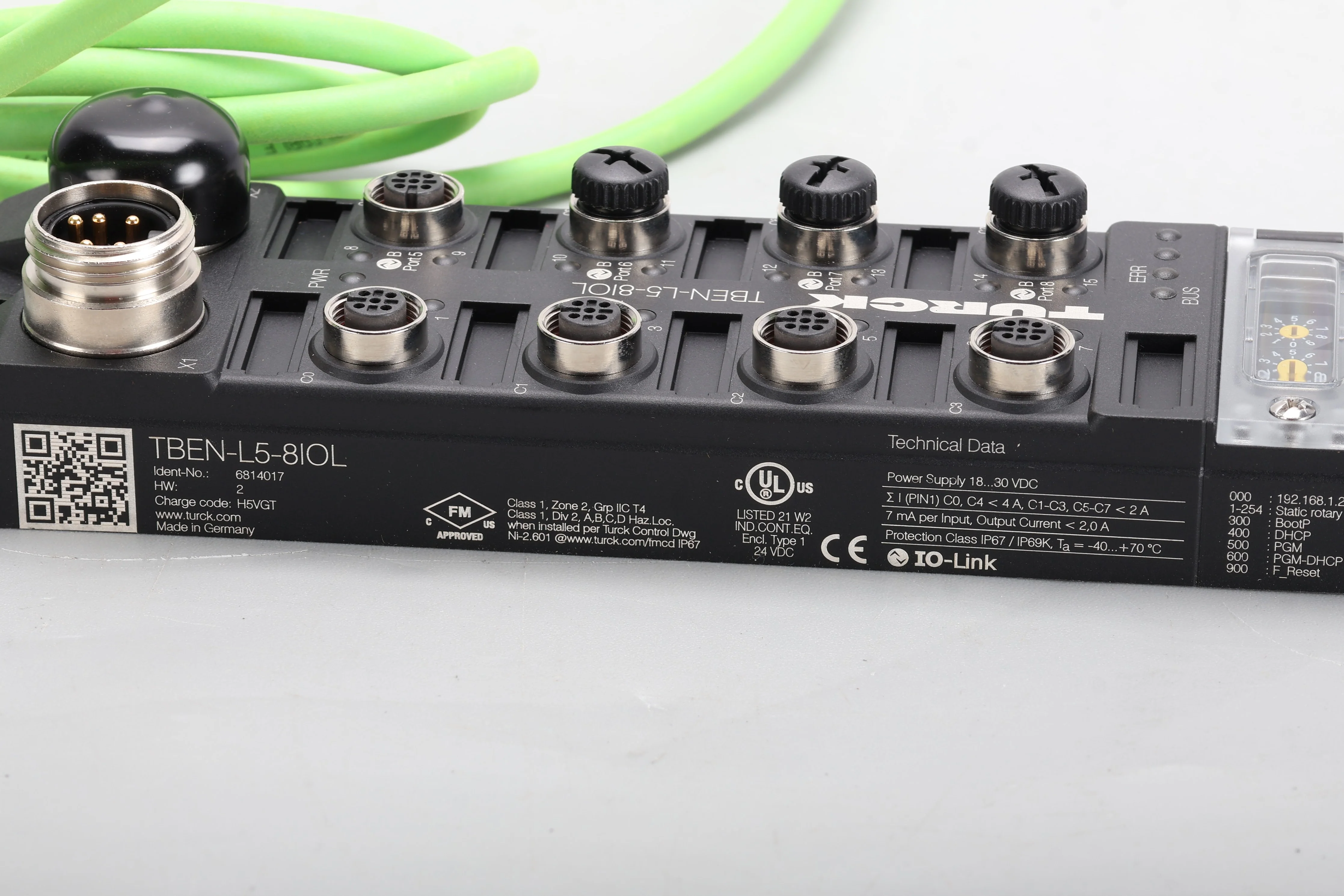 Turck TBEN-L5-8IOL Compact Multiprotocol I/O Link Ethernet With Ethernet Cable - Image 4