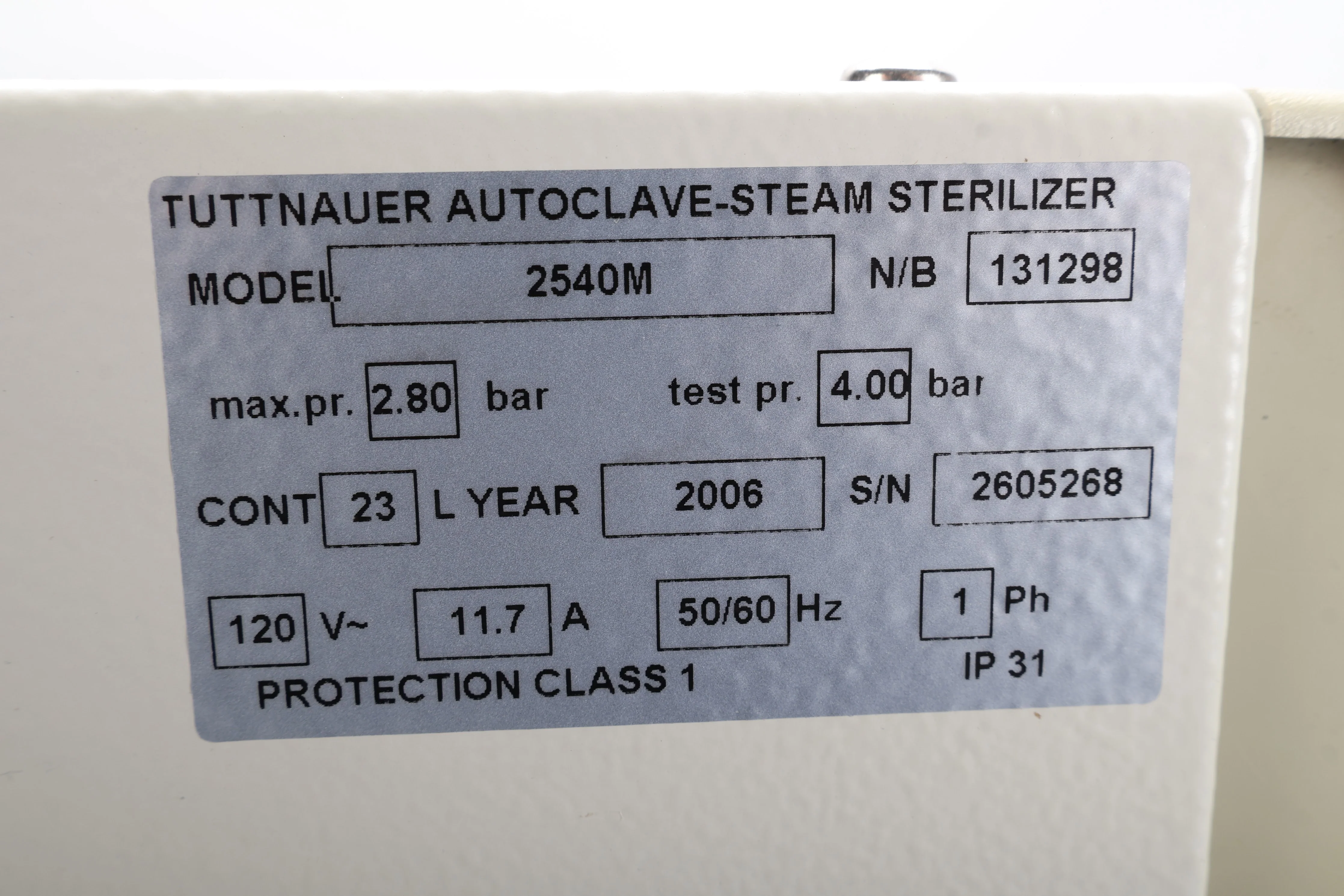 Tuttnauer 2540M Manual Steam Autoclave Sterilizer 10" x 18" Chamber 120V - Image 7