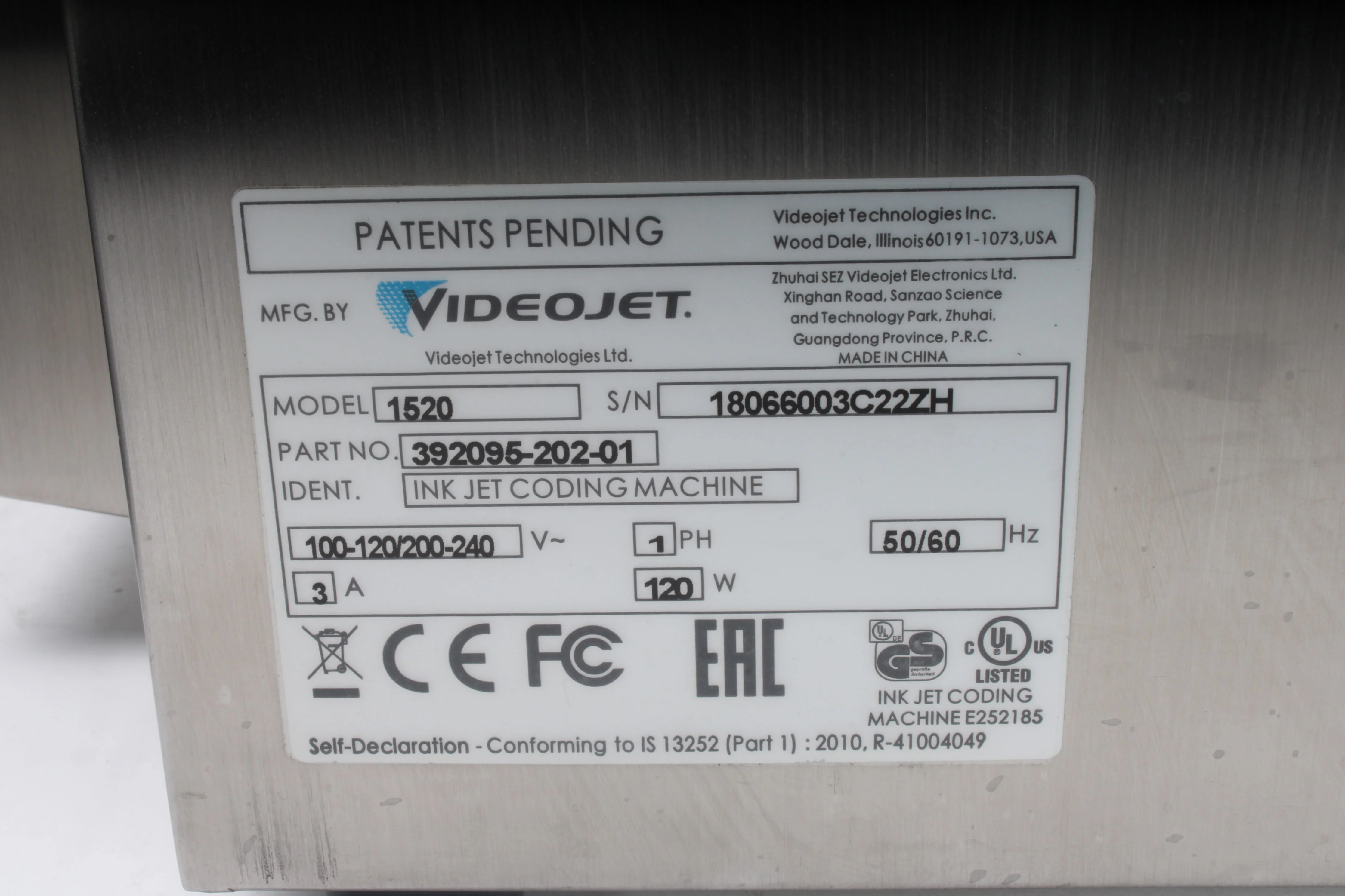 VideoJet 1520 Ink Jet Coding Machine W/ TubeWriter 360 & PT-1500MC-EL-360 - Fair - Image 6