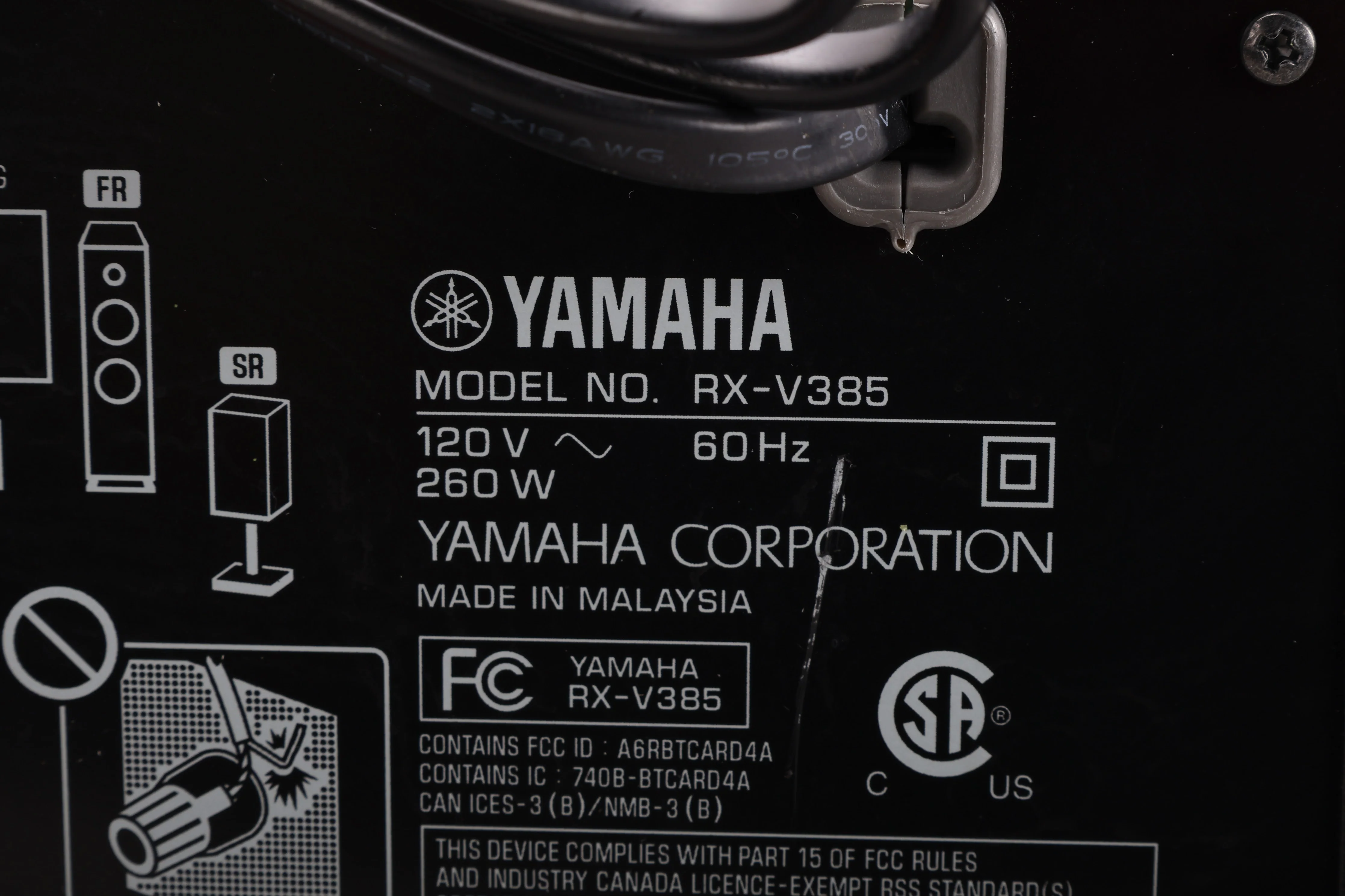 Yamaha RX-V385 5.1 Channel 4K AV Receiver - Fair Condition - Image 5